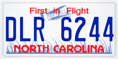 NC license plate DLR6244
