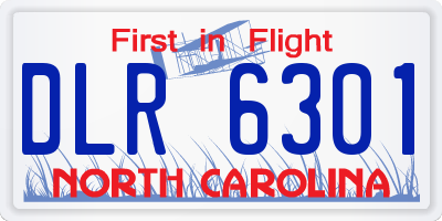 NC license plate DLR6301