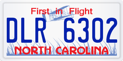 NC license plate DLR6302