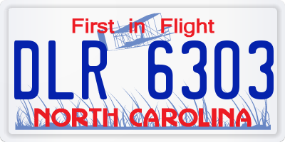 NC license plate DLR6303
