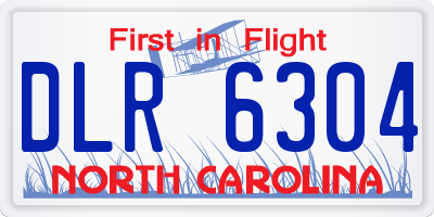 NC license plate DLR6304