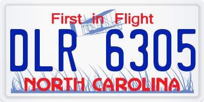 NC license plate DLR6305