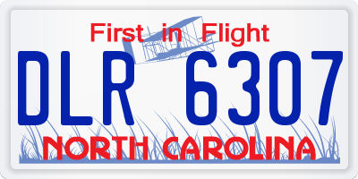 NC license plate DLR6307