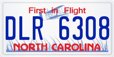 NC license plate DLR6308