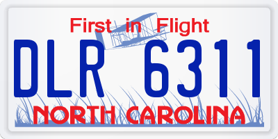 NC license plate DLR6311