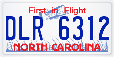 NC license plate DLR6312