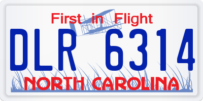 NC license plate DLR6314