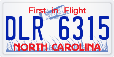 NC license plate DLR6315