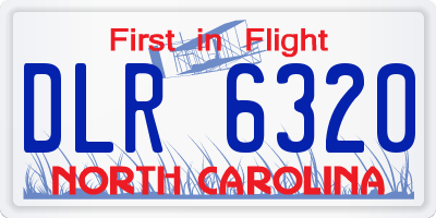 NC license plate DLR6320