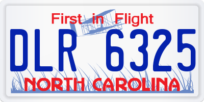 NC license plate DLR6325