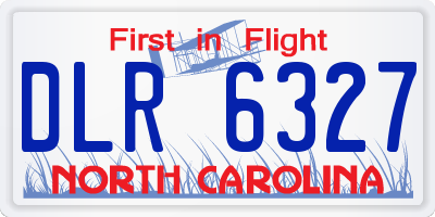 NC license plate DLR6327