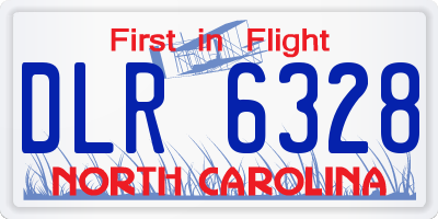 NC license plate DLR6328