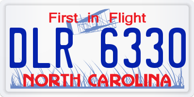 NC license plate DLR6330