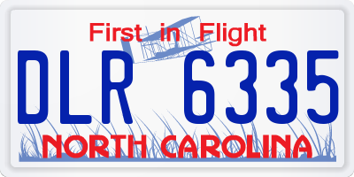 NC license plate DLR6335