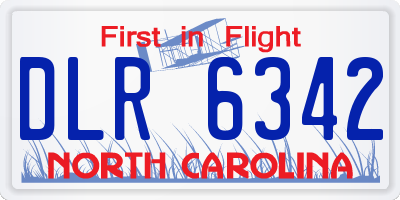 NC license plate DLR6342