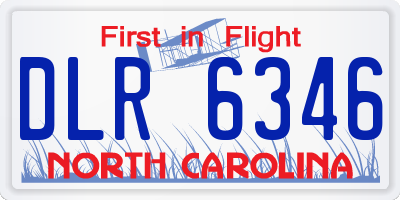 NC license plate DLR6346