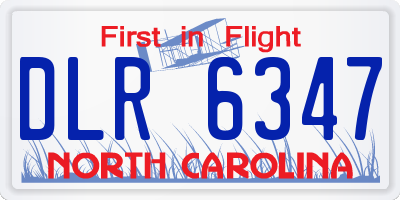 NC license plate DLR6347
