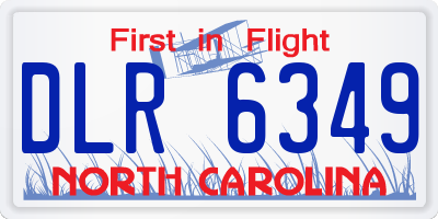 NC license plate DLR6349