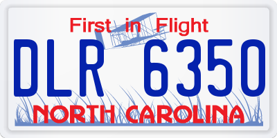 NC license plate DLR6350