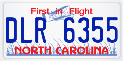 NC license plate DLR6355