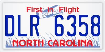 NC license plate DLR6358