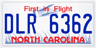 NC license plate DLR6362