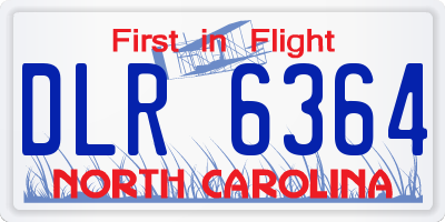 NC license plate DLR6364