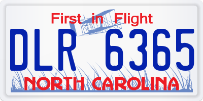 NC license plate DLR6365