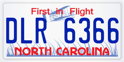 NC license plate DLR6366