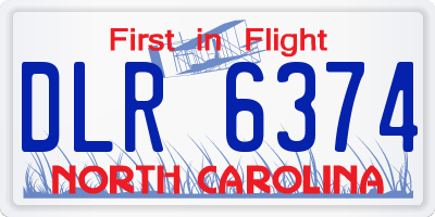 NC license plate DLR6374