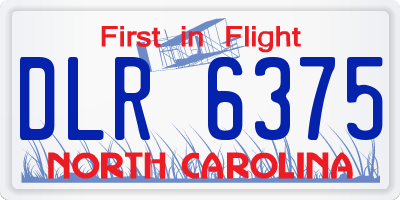 NC license plate DLR6375