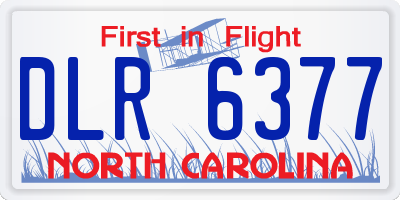 NC license plate DLR6377