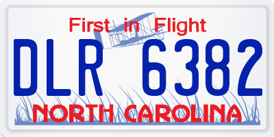 NC license plate DLR6382
