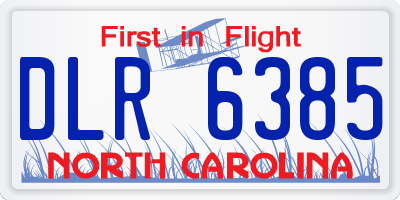 NC license plate DLR6385