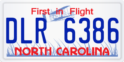 NC license plate DLR6386