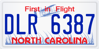 NC license plate DLR6387