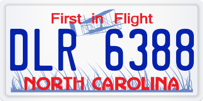 NC license plate DLR6388