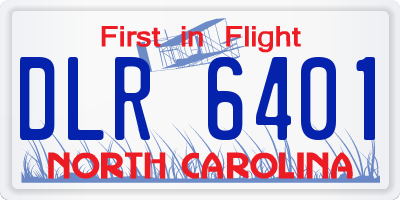 NC license plate DLR6401
