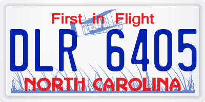 NC license plate DLR6405