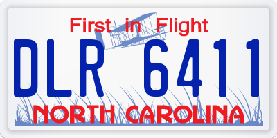 NC license plate DLR6411
