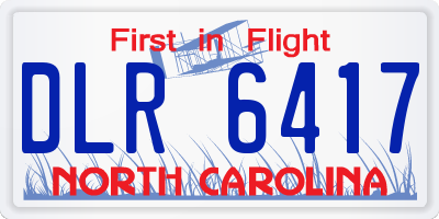 NC license plate DLR6417
