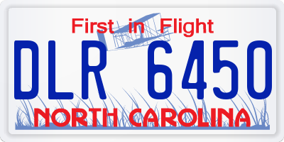 NC license plate DLR6450
