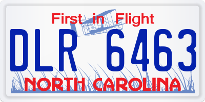 NC license plate DLR6463
