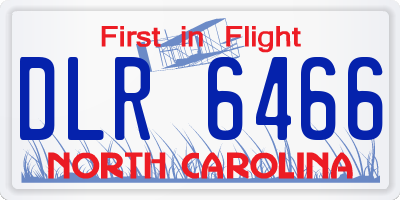 NC license plate DLR6466