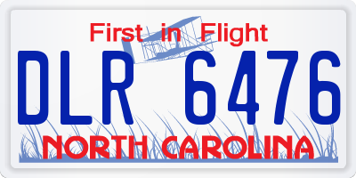 NC license plate DLR6476