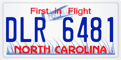 NC license plate DLR6481
