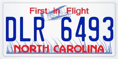 NC license plate DLR6493