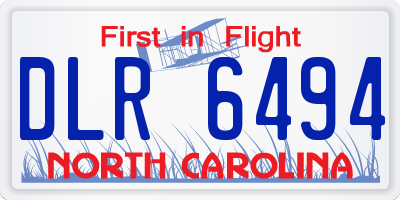 NC license plate DLR6494
