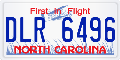 NC license plate DLR6496
