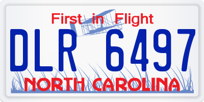NC license plate DLR6497